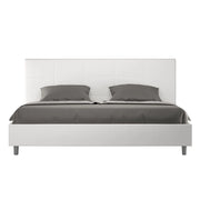 BS COM Letto matrimoniale king size con rete imbottito 200x200 similpelle bianco