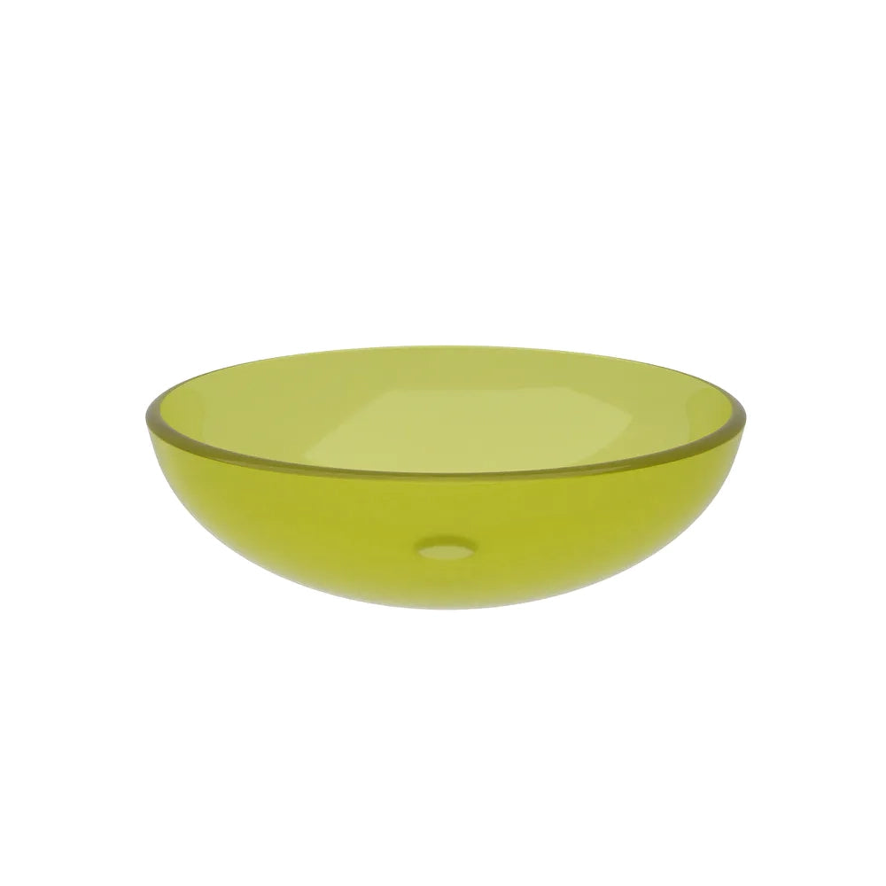 Lavabo da appoggio in vetro trasparente 39,5x39,5x14 cm color verde | Aurea