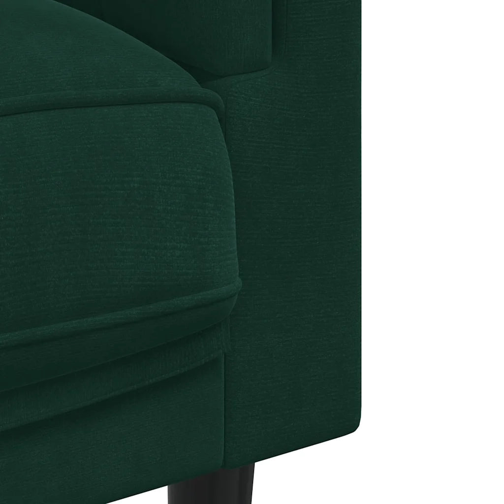 Divano Sedia-Poltrona con Cuscino Verde Scuro in Velluto