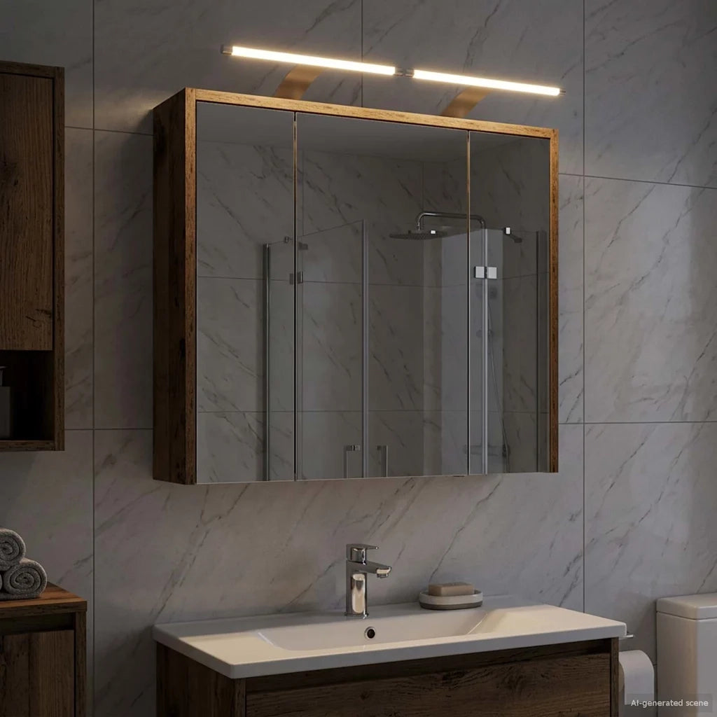 Mobiletto per specchio da bagno Legno vecchio 889165