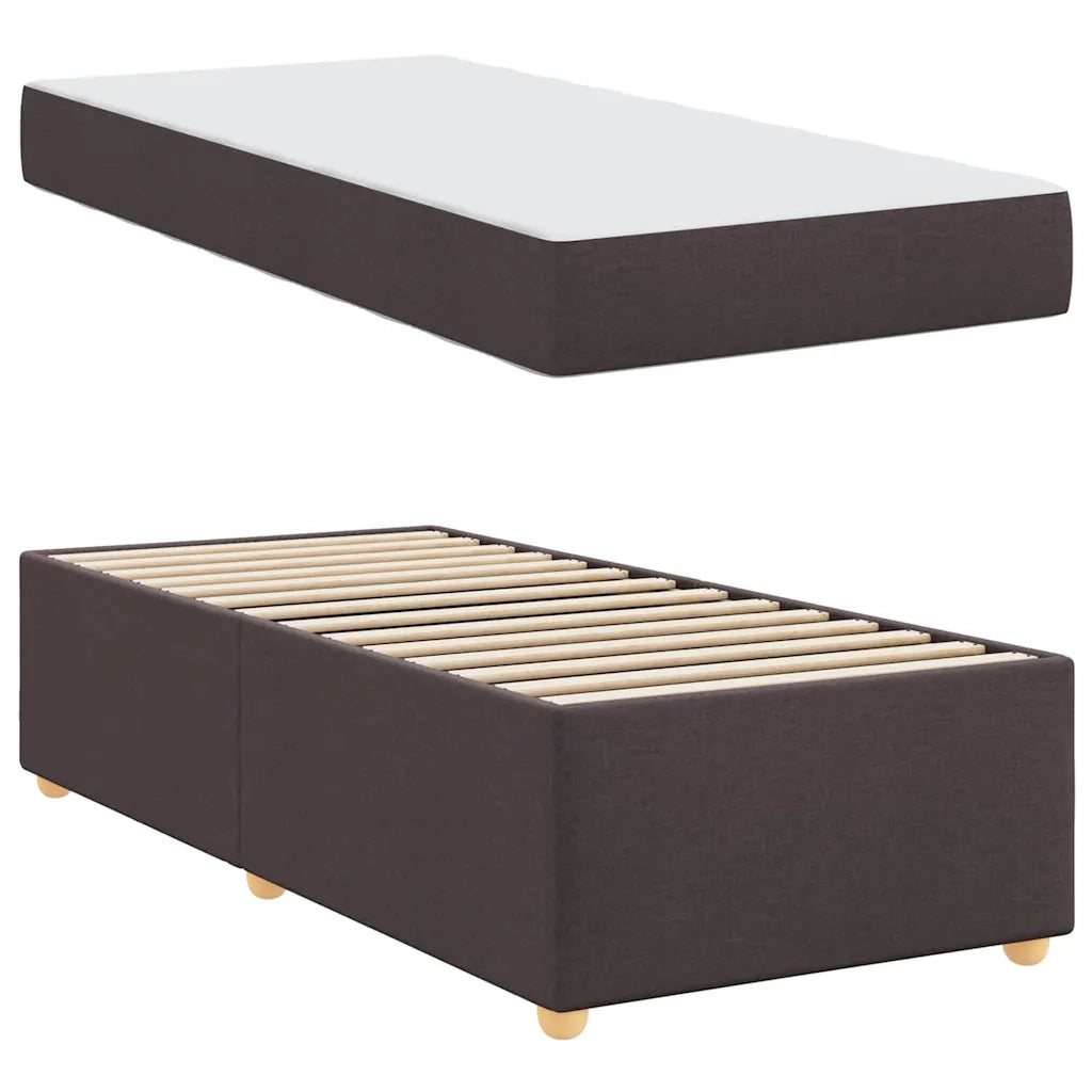 Struttura del letto Marrone Scuro 90 x 200 cm Tessuto