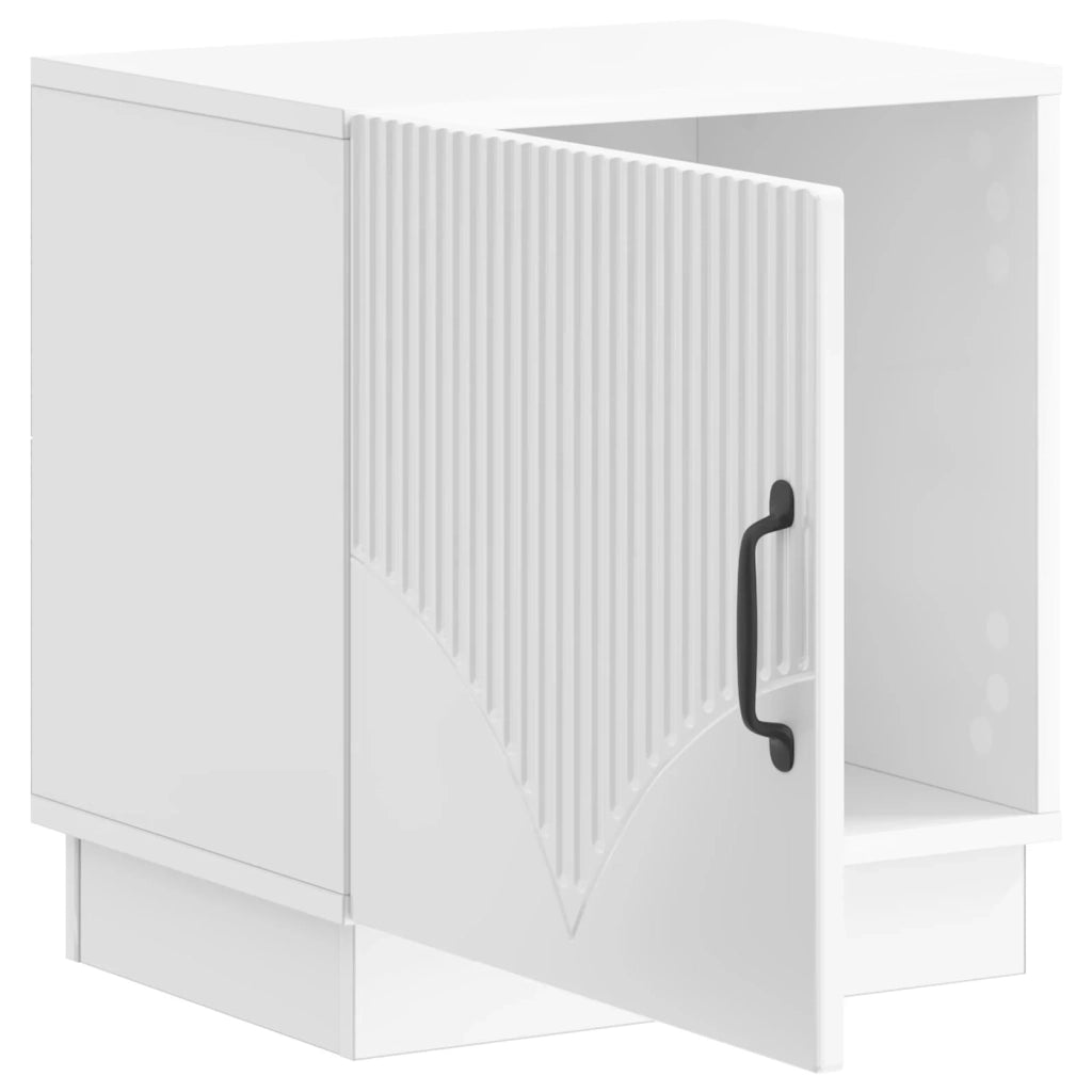 Comodino 2 pz Bianco Lucido 43 x 34,5 x 47 cm 895264