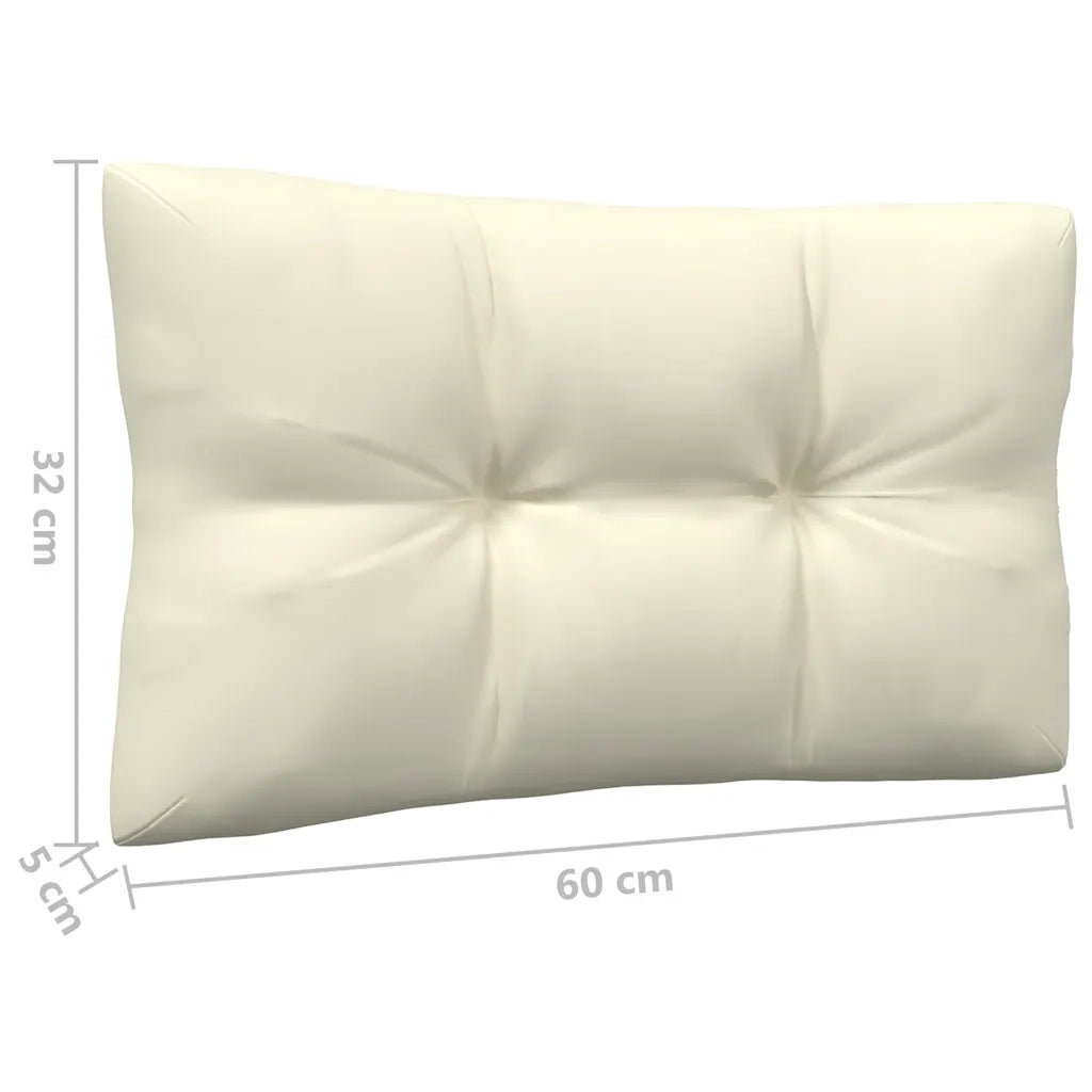 Divano da Giardino a 3 Posti con Cuscini-Sofa da Giardino-Divano da esterno Crema Massello di Pino