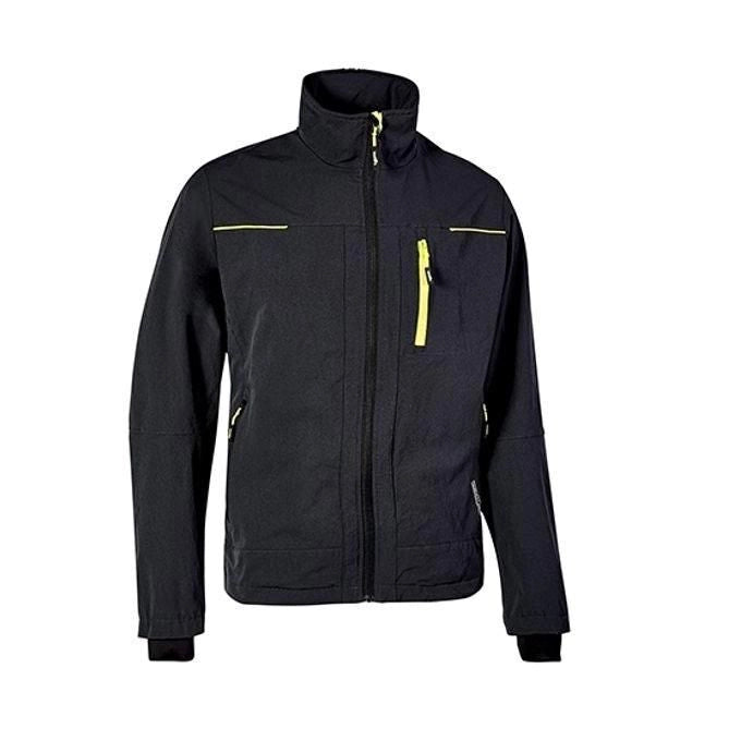 U-Power PE178BC Pluton Giacca da Lavoro Uomo 4 Way Stretch Idrorepellente Traspirante Cappuccio a Scomparsa colore Nero