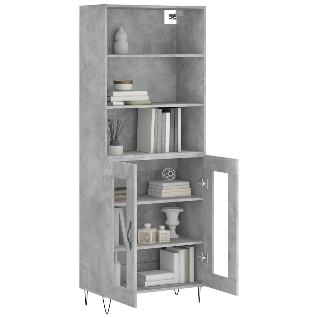 Credenza Grigio Cemento 69,5x34x180 cm in Legno Multistrato 3189313