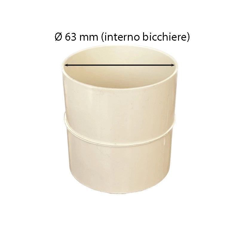 Manicotto femmina-femmina in pvc : Colore - Avorio, Diametro - 63