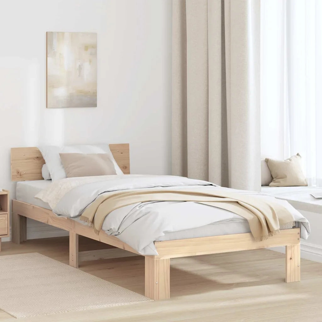 Struttura del letto Naturale 90 x 190 cm Pino massello 872674