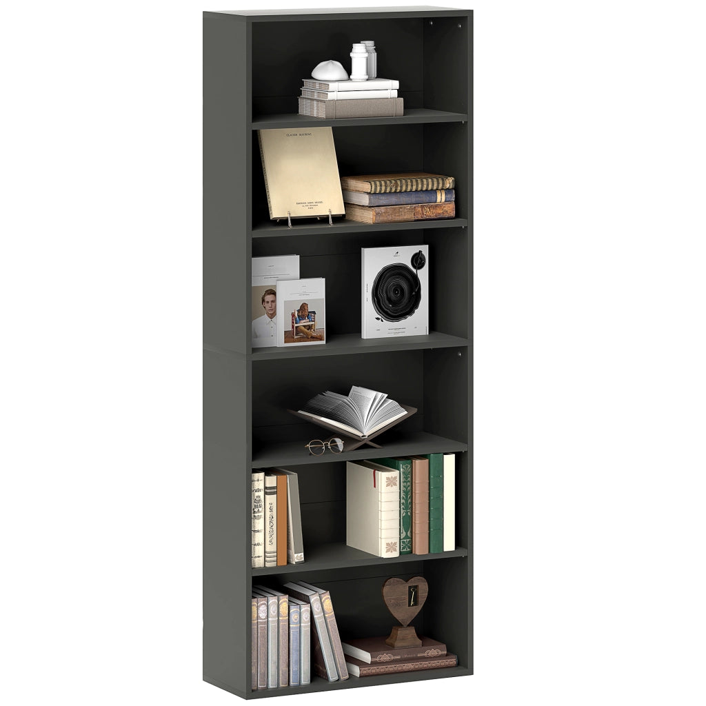Libreria scaffale 6 livelli regolabile ¨C zephmum ¨C 60x24x158.5 cm nero