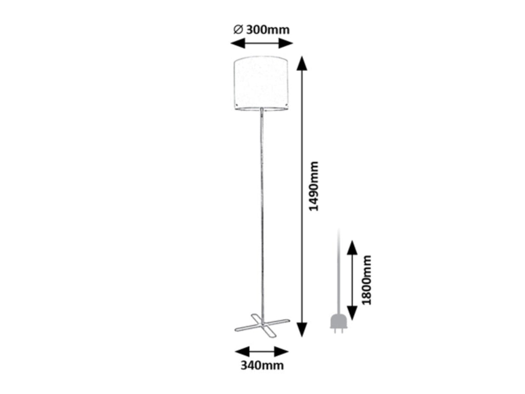 Lampada da terra Izander Rabalux E27 40W argento bianco