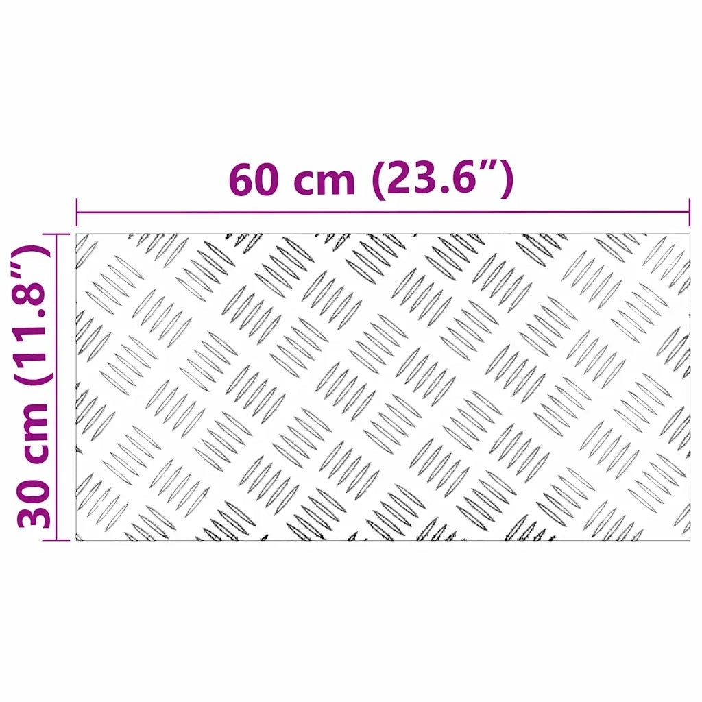 Gradini per Scale 4 pz | Tappetini per scale autoadesivi Argento 60 x 30 cm Alluminio
