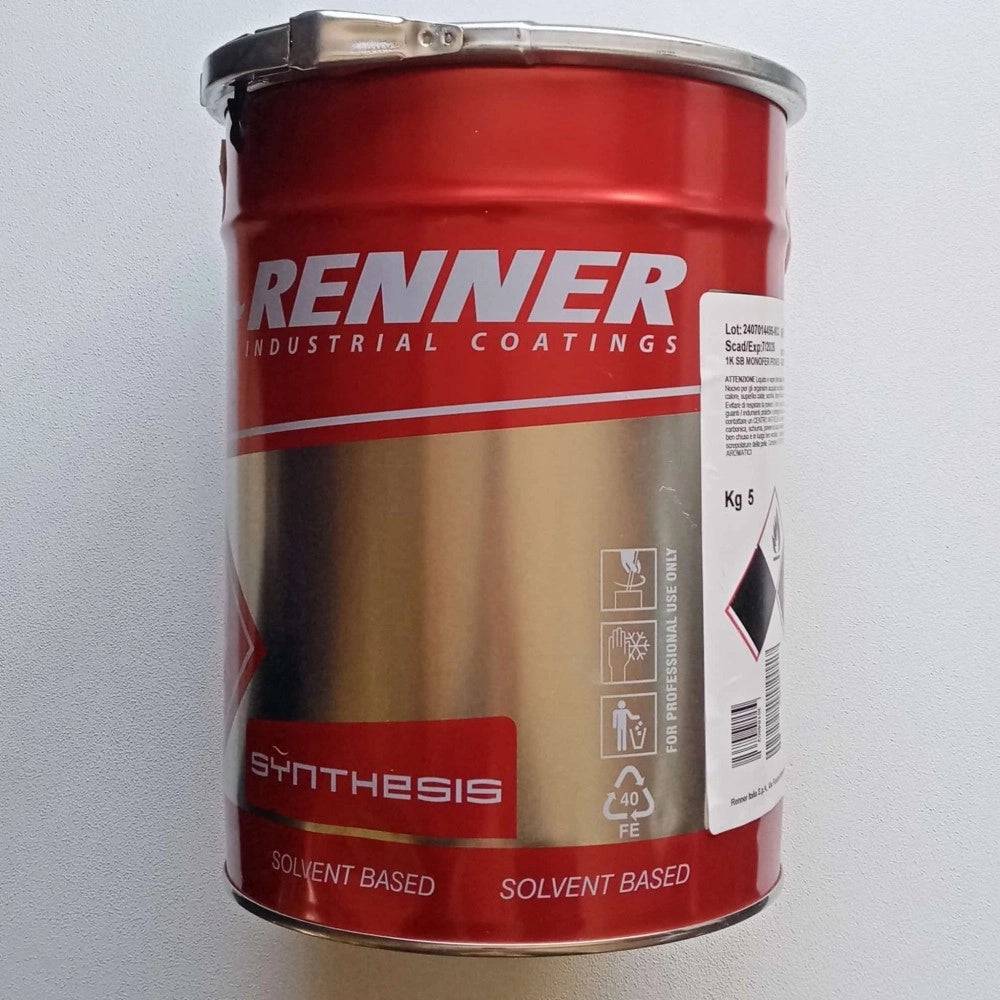 Renner monoren 5kg smalto opaco - tutti i ral 1000 - base nitro a rapida essiccazione, colore  ral 1002 - giallo sabbia