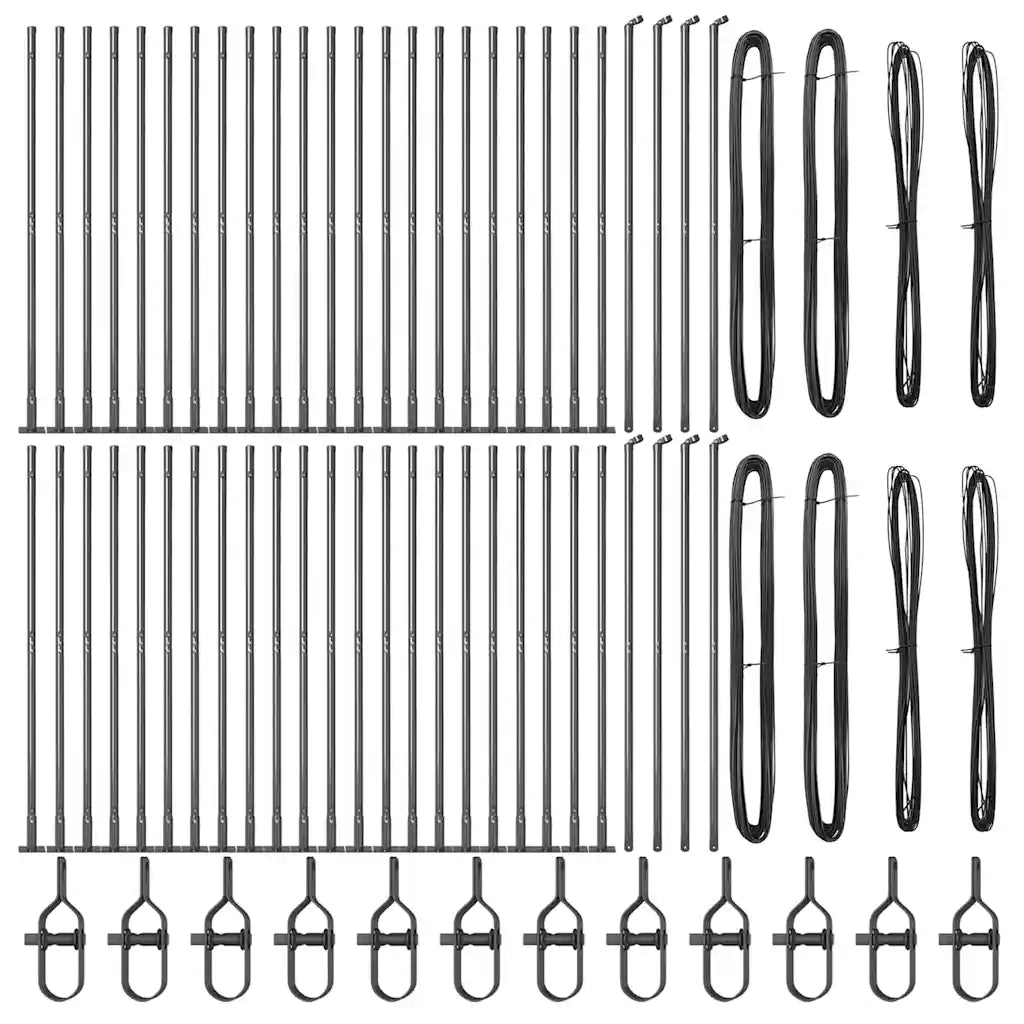 Palo della recinzione 52 pcs Grigio 3,2 x 3,2 x 50 cm