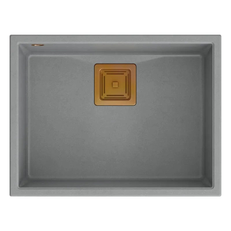 Lavello In Granito David 50 Grey Metallic Tappo rame spazzolato