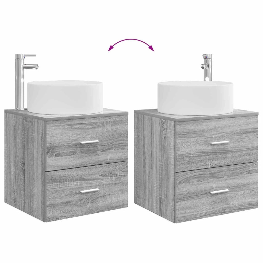 Set di mobili per il bagno 2 pz Sonoma grigio 3403933