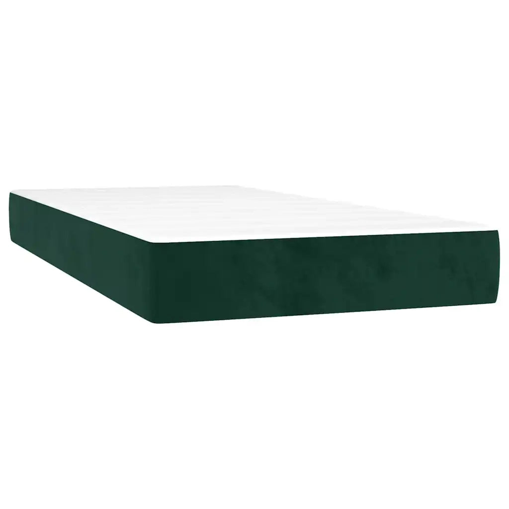 Giroletto a Molle con Materasso-Struttura Letto Verde Scuro 90x190 cm Velluto 700450