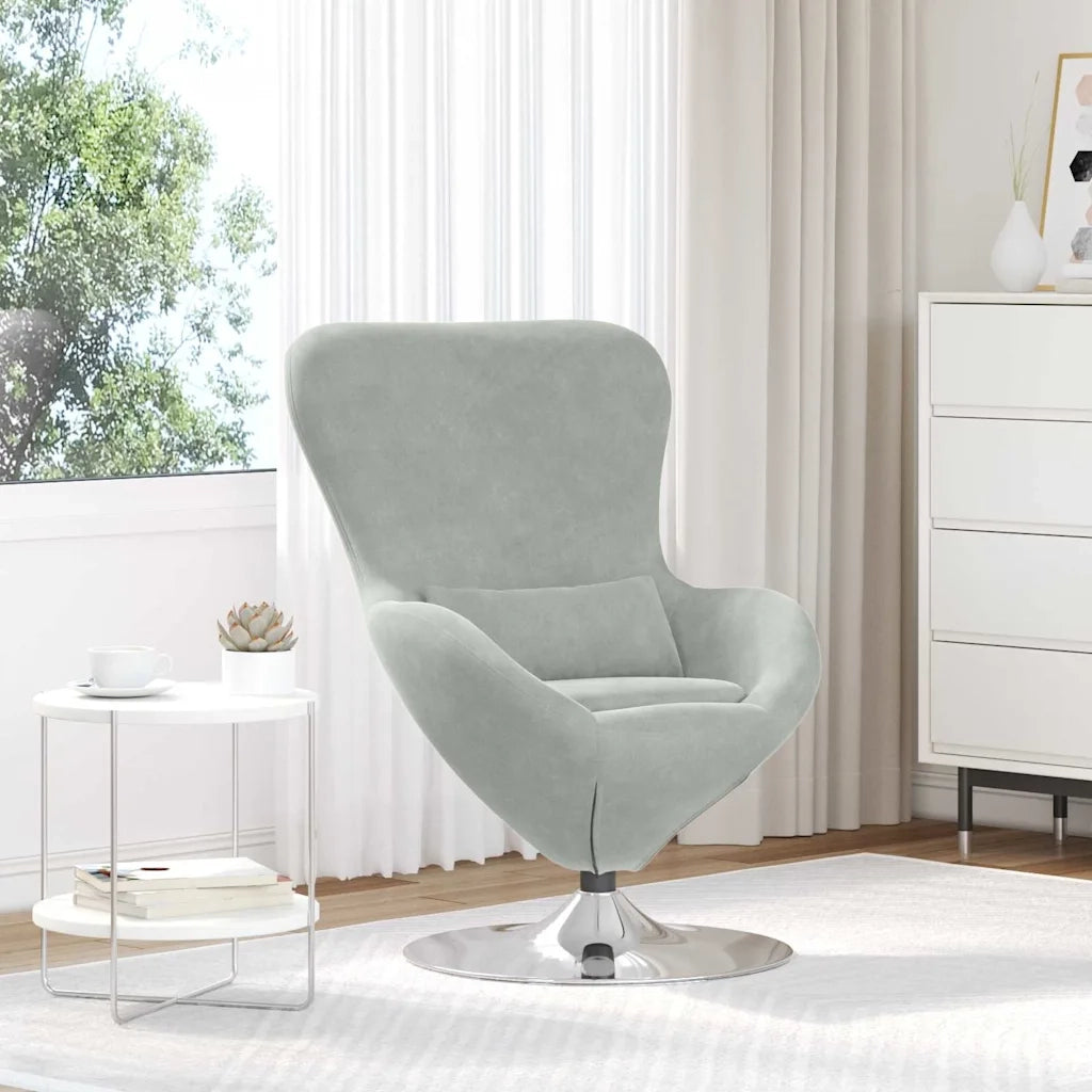 Poltrona | Sedia Relax uovo Grigio chiaro Velluto