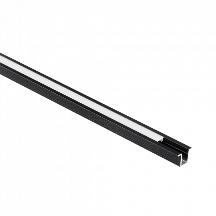 Profilo LED PW02 incasso nero diffusore opale 2m Ecolight