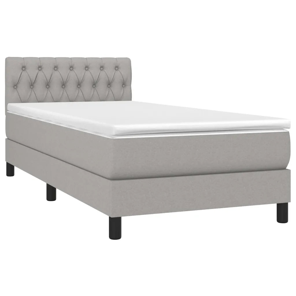 Giroletto a Molle con Materasso Grigio Chiaro 90x190 cm Tessuto 3140257