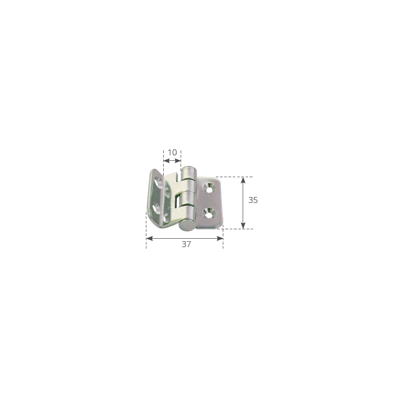 CERNIERA INOX MM.35X37 H.10