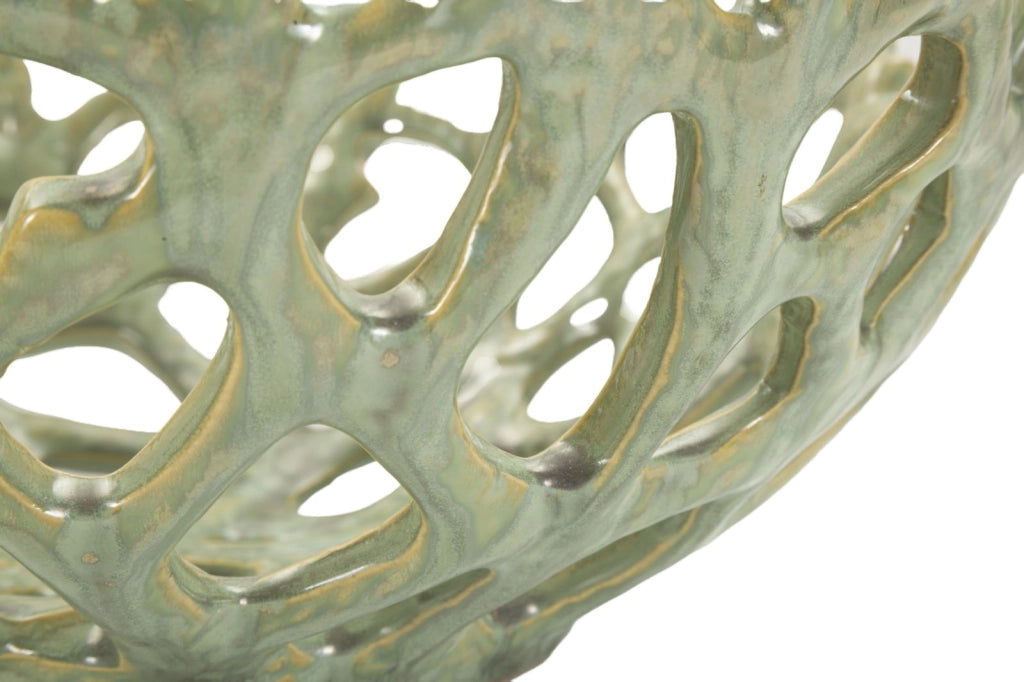 Svuotatasche Coral Ø35x13 cm in Ceramica Verde