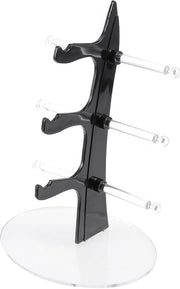 Standarizzatore occhiali in forma di barca a vela per la conservazione di occhiali o esposizione di orecchini con gioielli (nero 3 strati)