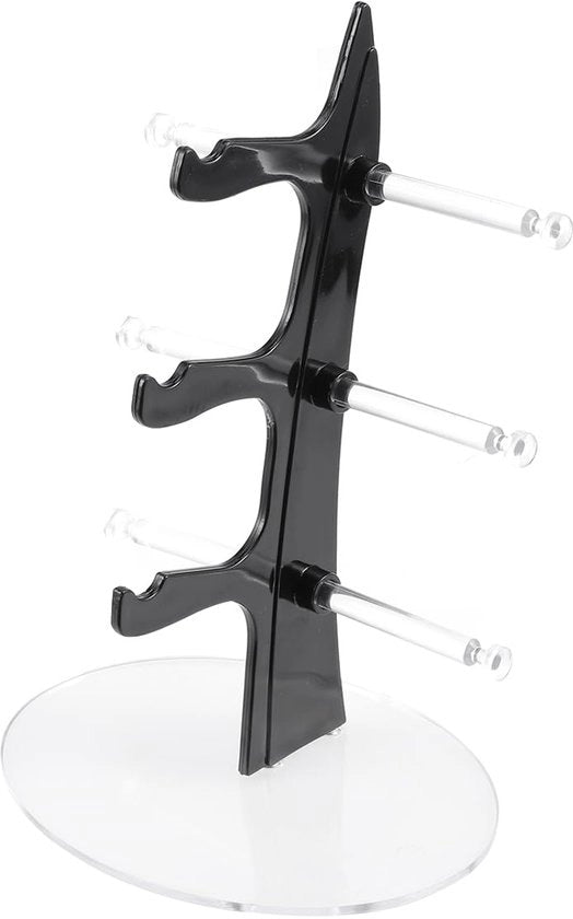 Standarizzatore occhiali in forma di barca a vela per la conservazione di occhiali o esposizione di orecchini con gioielli (nero 3 strati)