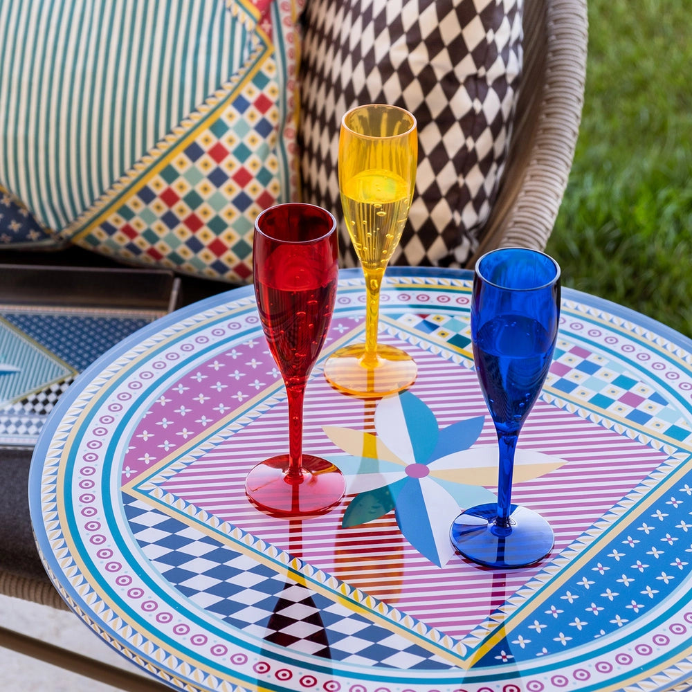 TUMBLER BICCHIERI FLUTE SET 6 PEZZI MULTICOLOR