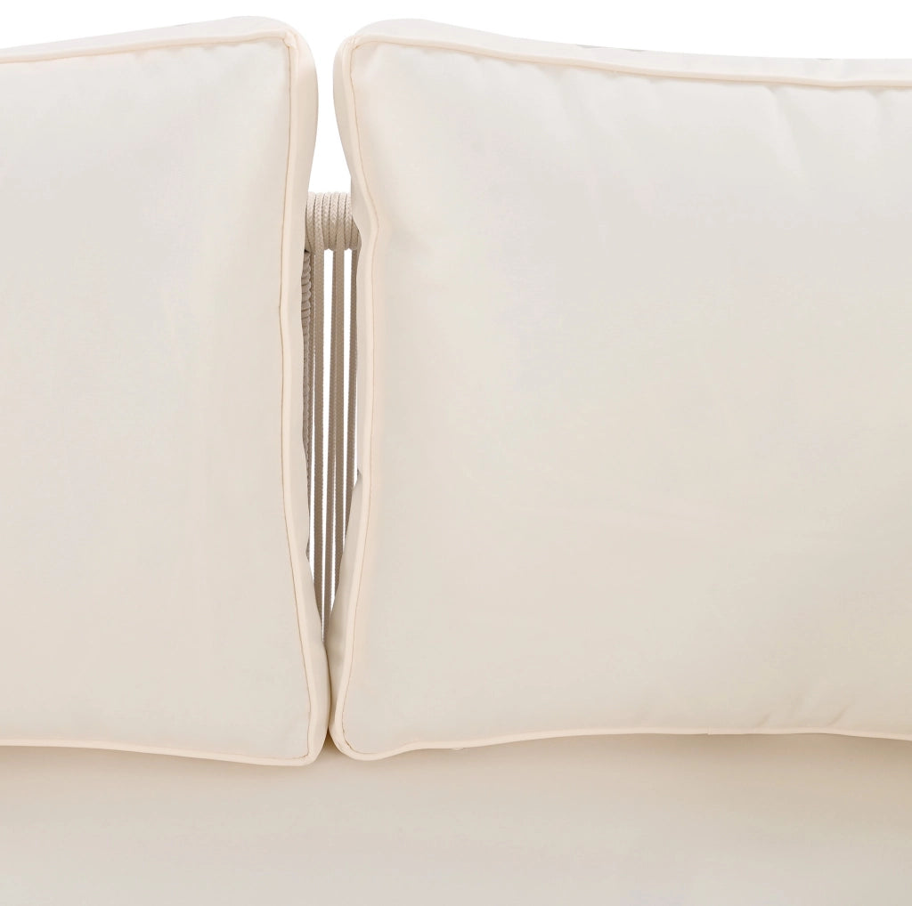 Lettino prendisole da giardino con 2 cuscini e 2 imbottiture beige HOMVRA