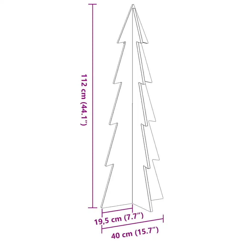 Albero di Natale | Decorazioni natalizie Marrone Cera 112 cm in Legno Massello di Pino