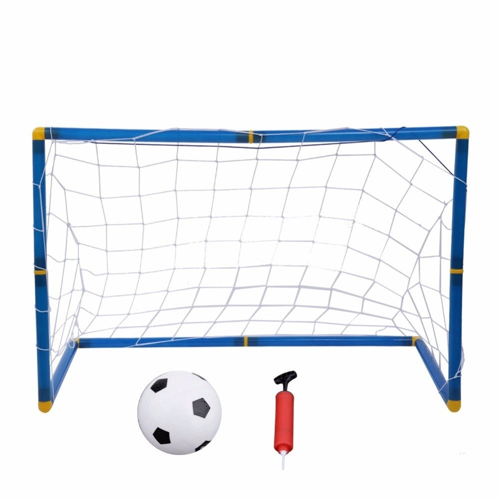 Trade Shop - Set 2 Porte Con Reti Da Calcio 79x50x43 Cm Per Bambini Uso Esterno Con Accessori -