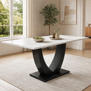 Tavolo da pranzo rettangolare 140x75 cm effetto marmo