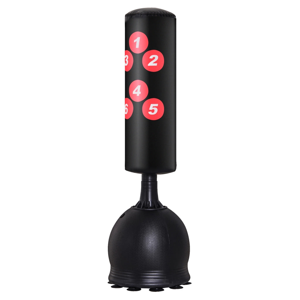 Saco de Boxeo de Pie 165 cm con Base Rellenable de Agua o Arena ¨C zephmum ¨C 50x50x165 cm Nero