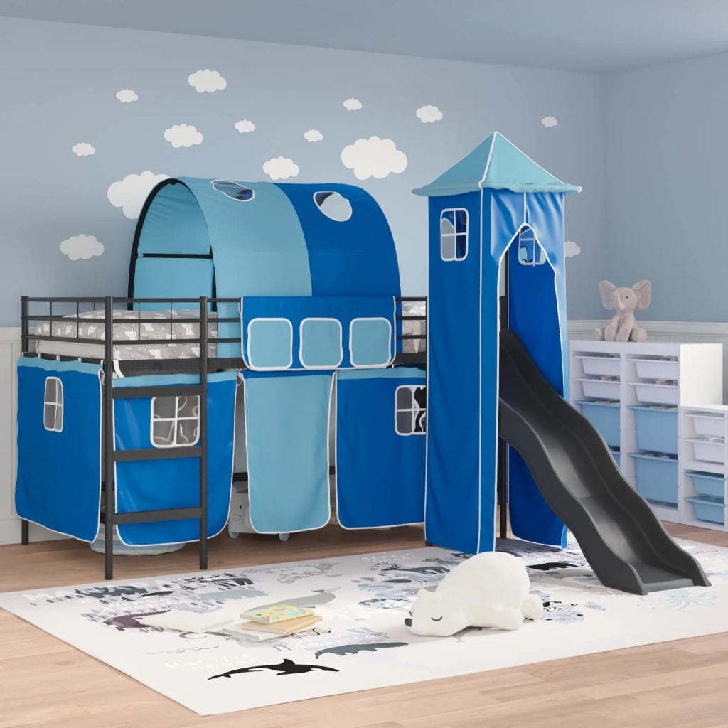 Struttura del letto loft per bambini Nero e Blu 90 x 200 cm 42020881