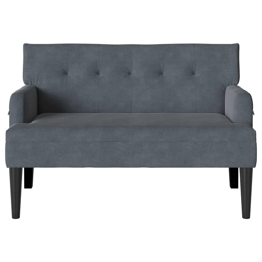Panca Chesterfield Grigio scuro 112 x 65,5 x 75 cm Velluto 42019287