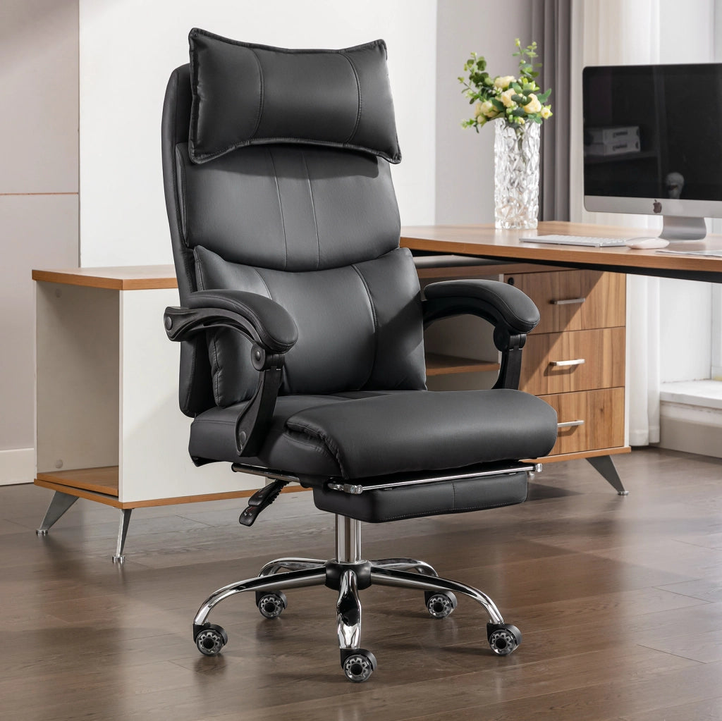 Sedia da ufficio ergonomica in tessuto tecnico nero