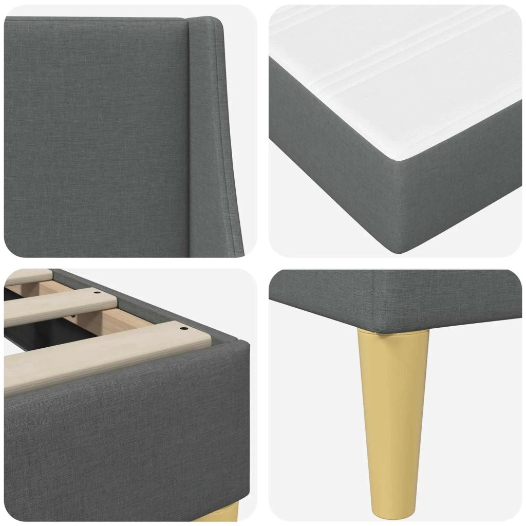 Struttura letto con materasso-Giroletto Grigio scuro 100 x 200 cm