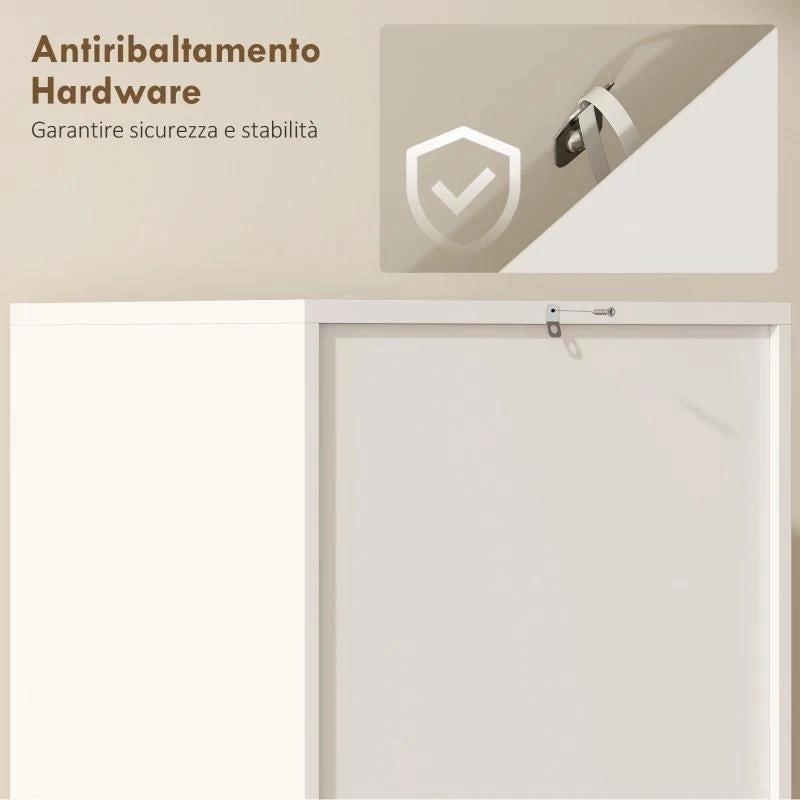 ARMADIO DA CUCINA SLIM A 5 RIPIANI CON SPAZIO INTERNO REGOLABILE, IN LEGNO, 40X35X180 CM, BIANCO