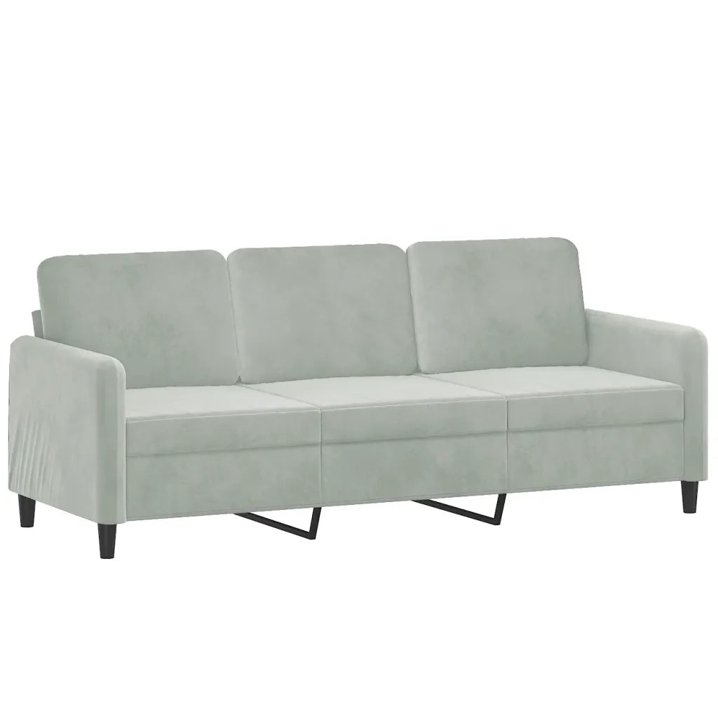 Set di Divani 3 pz Grigio Chiaro in Velluto