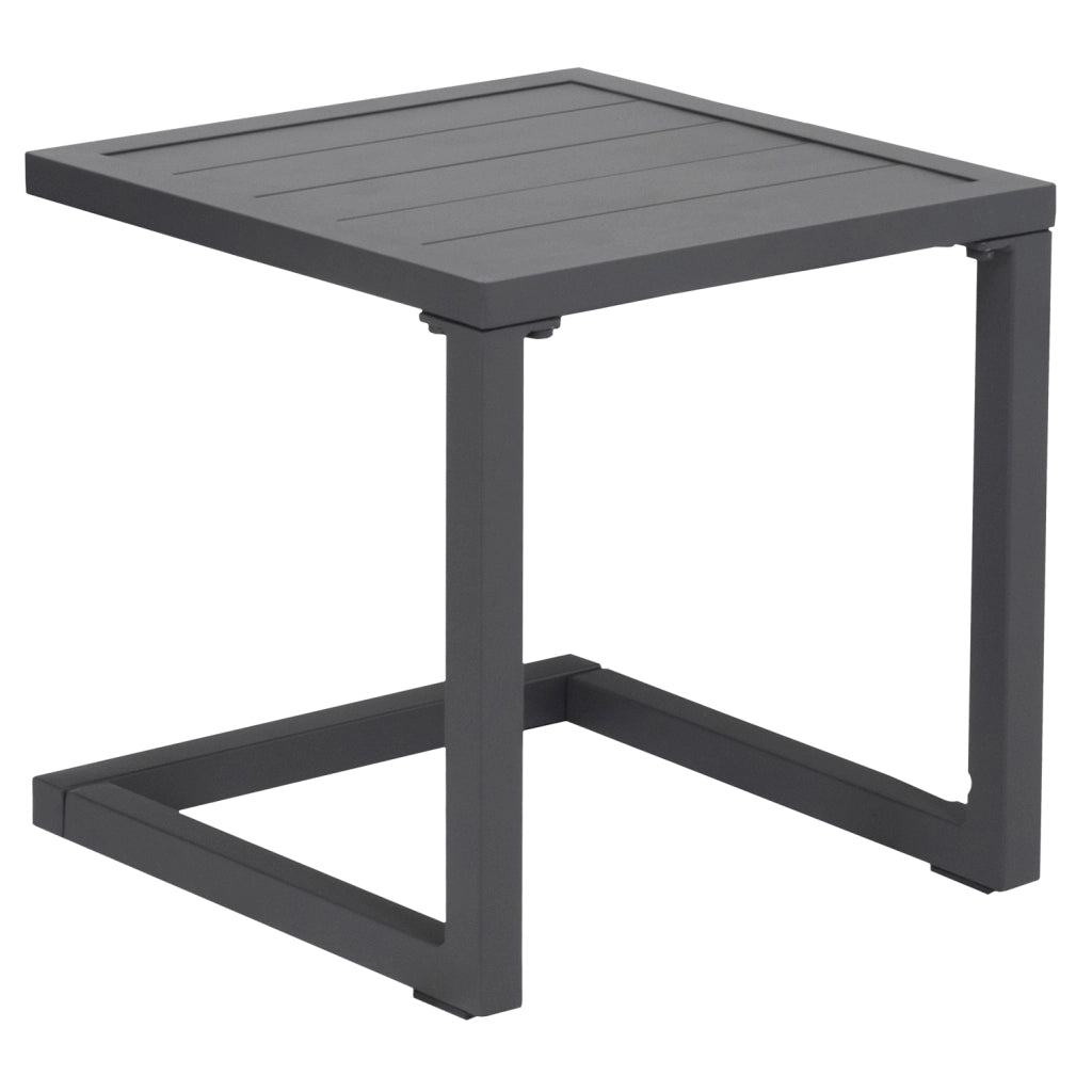 Set di lettino eTavolino BARBADOS in textilene nero - alluminio grigio antracite