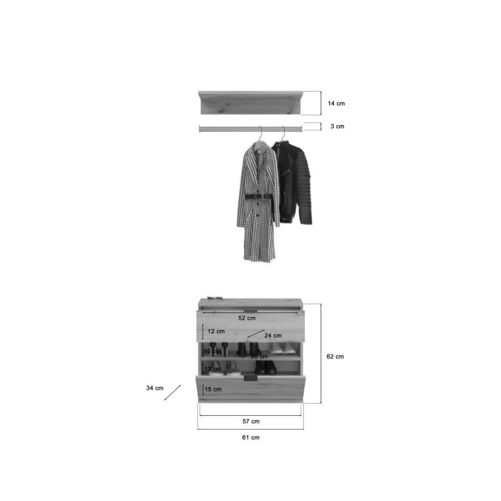 Mobile contenitore 2 cassetti – Rovere chiaro – BODITE