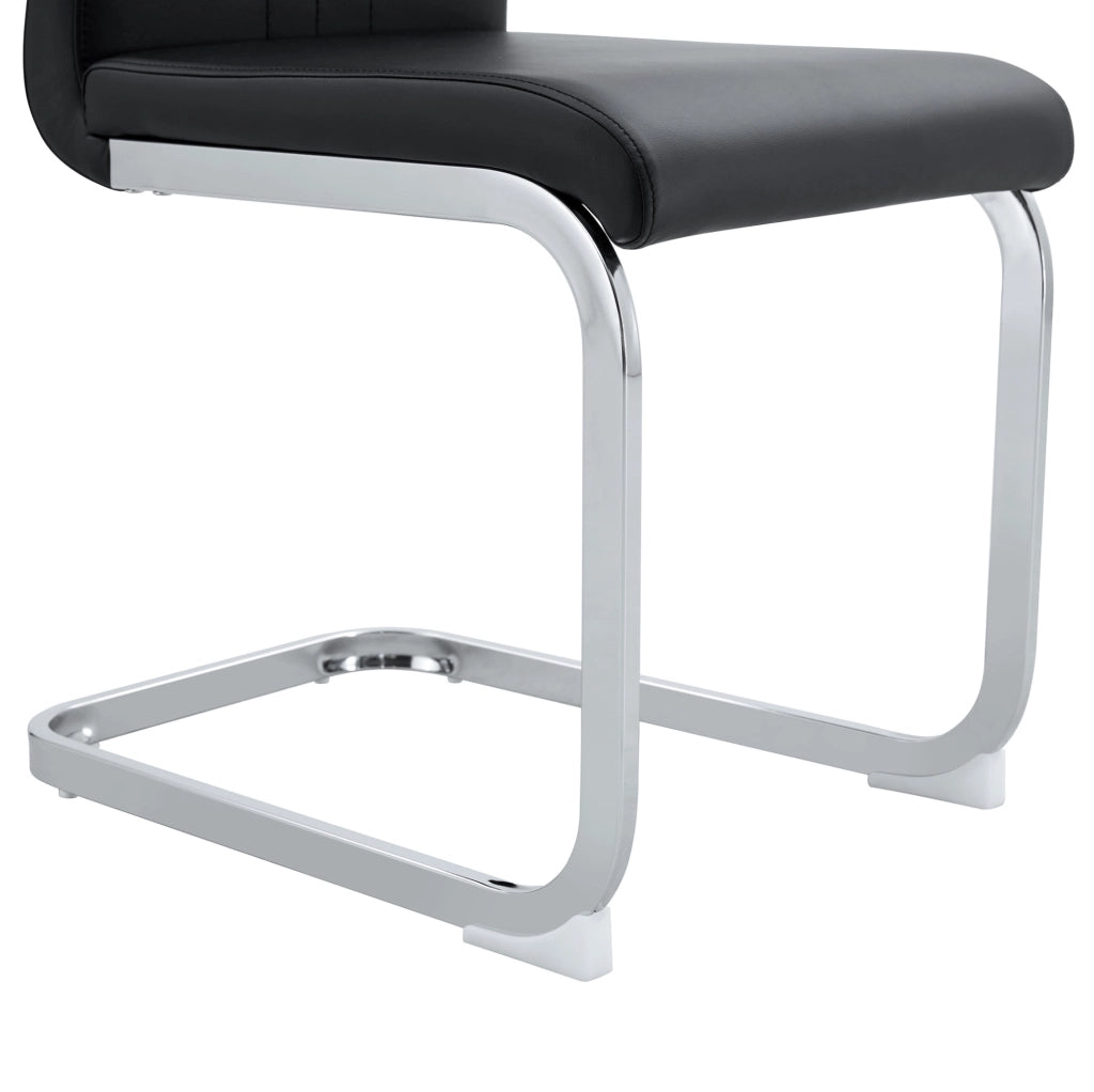Set di 2 sedie nere curve in materiale PU dal design moderno e minimale