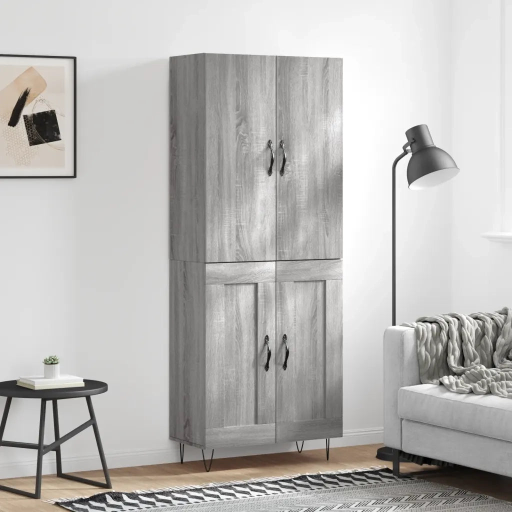 Credenza | Madia | Buffet da pranzo | Armadio da pranzo Grigio Sonoma 69,5x34x180 cm in Legno Multistrato