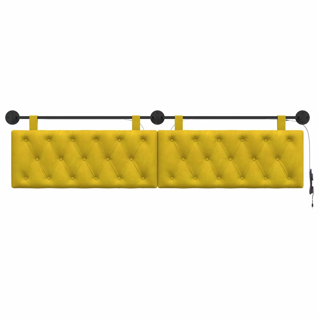 Testiera | Testata sospesa Con luce LED Giallo Velluto