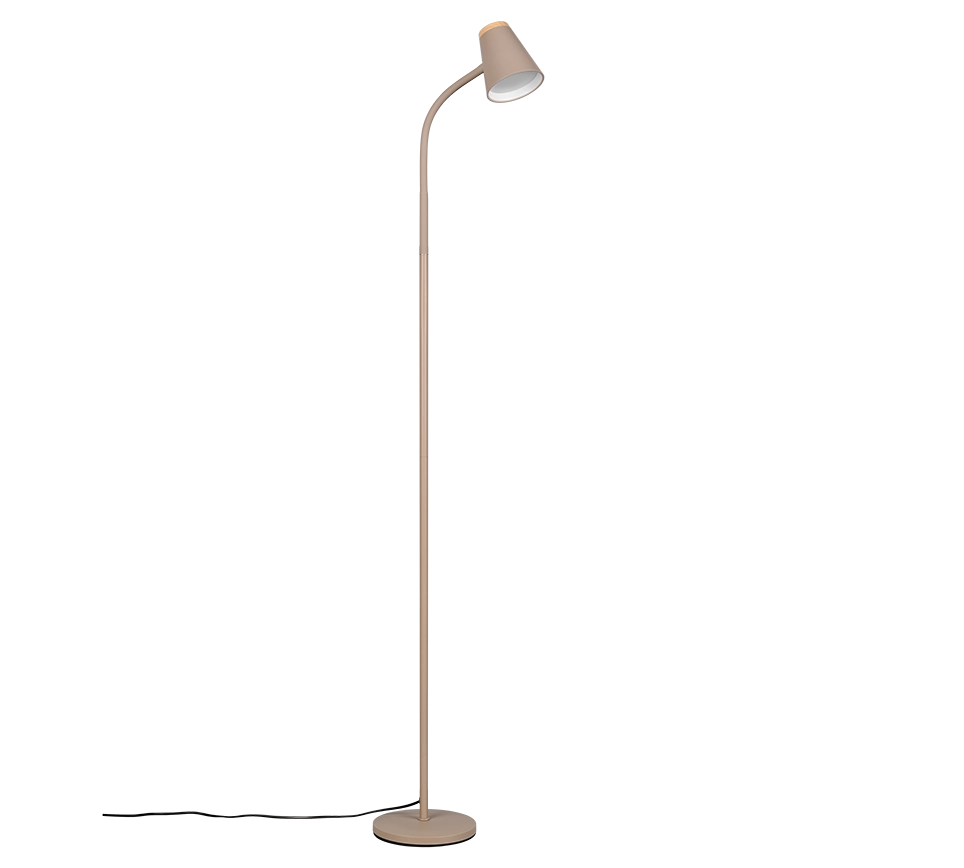 Piantana LED, plastica, beige, H 145 cm, Pongo