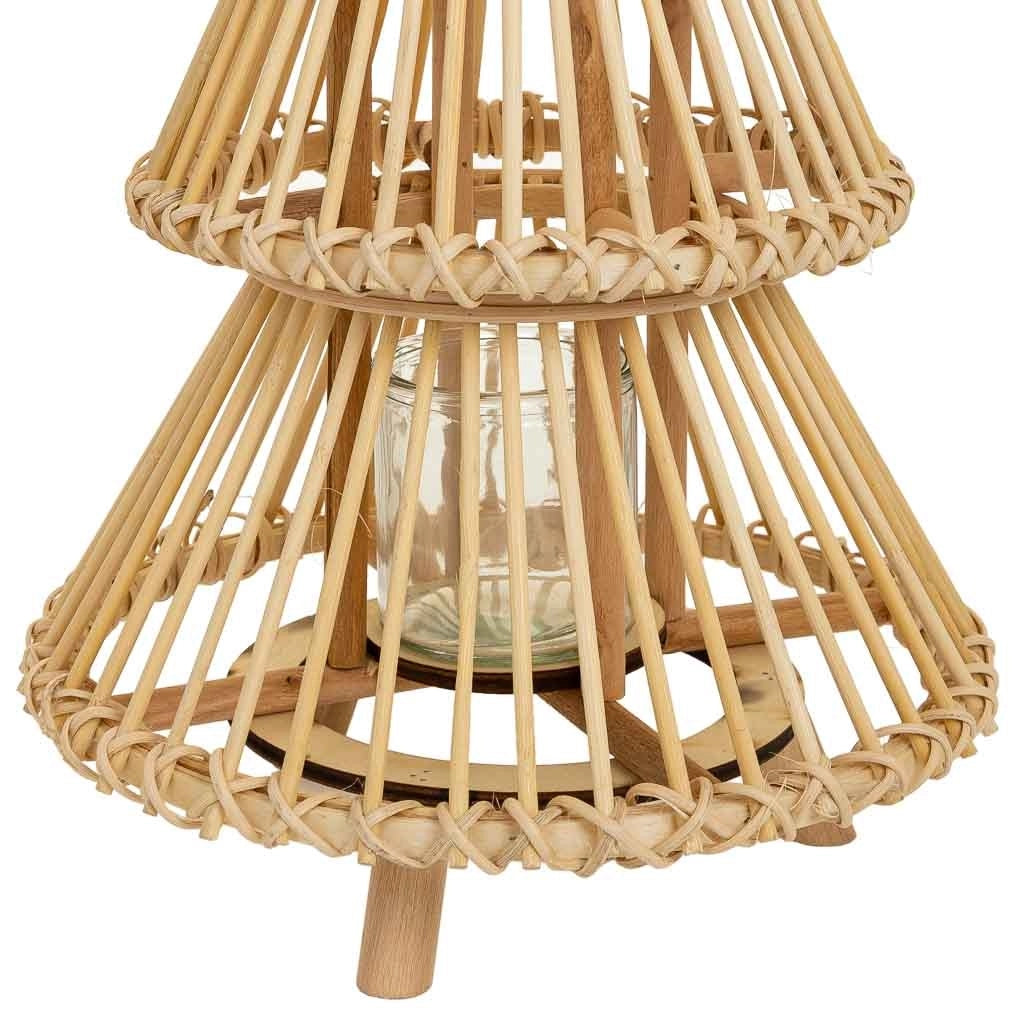 Lanterna portacandela in bambù marrone d29x42h