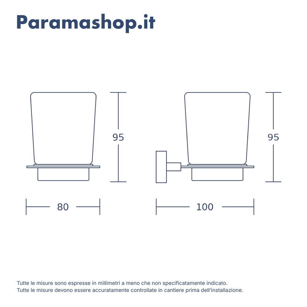Set da bagno 2 accessori cromato: dispenser e porta spazzolino | Arch