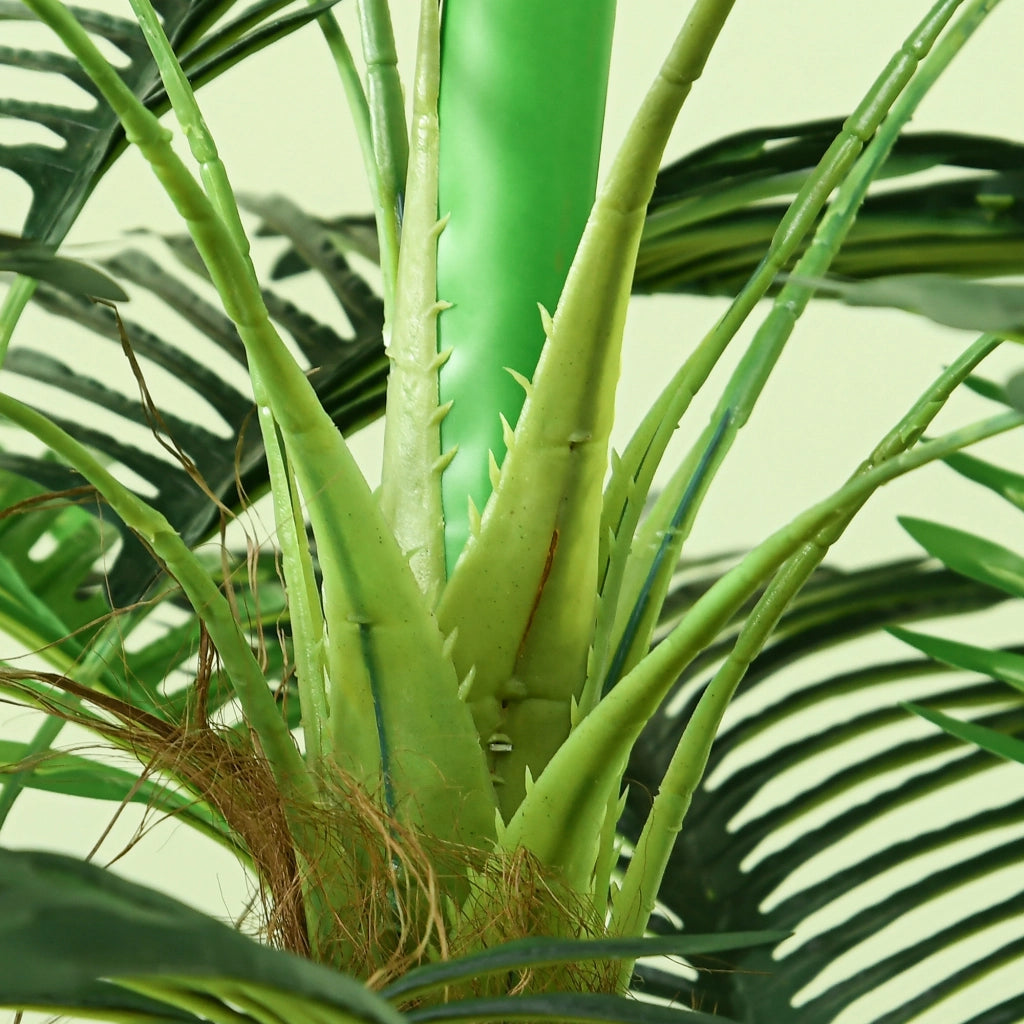 PIANTA ARTIFICIALE Palma Verde in plastica con vaso cementato