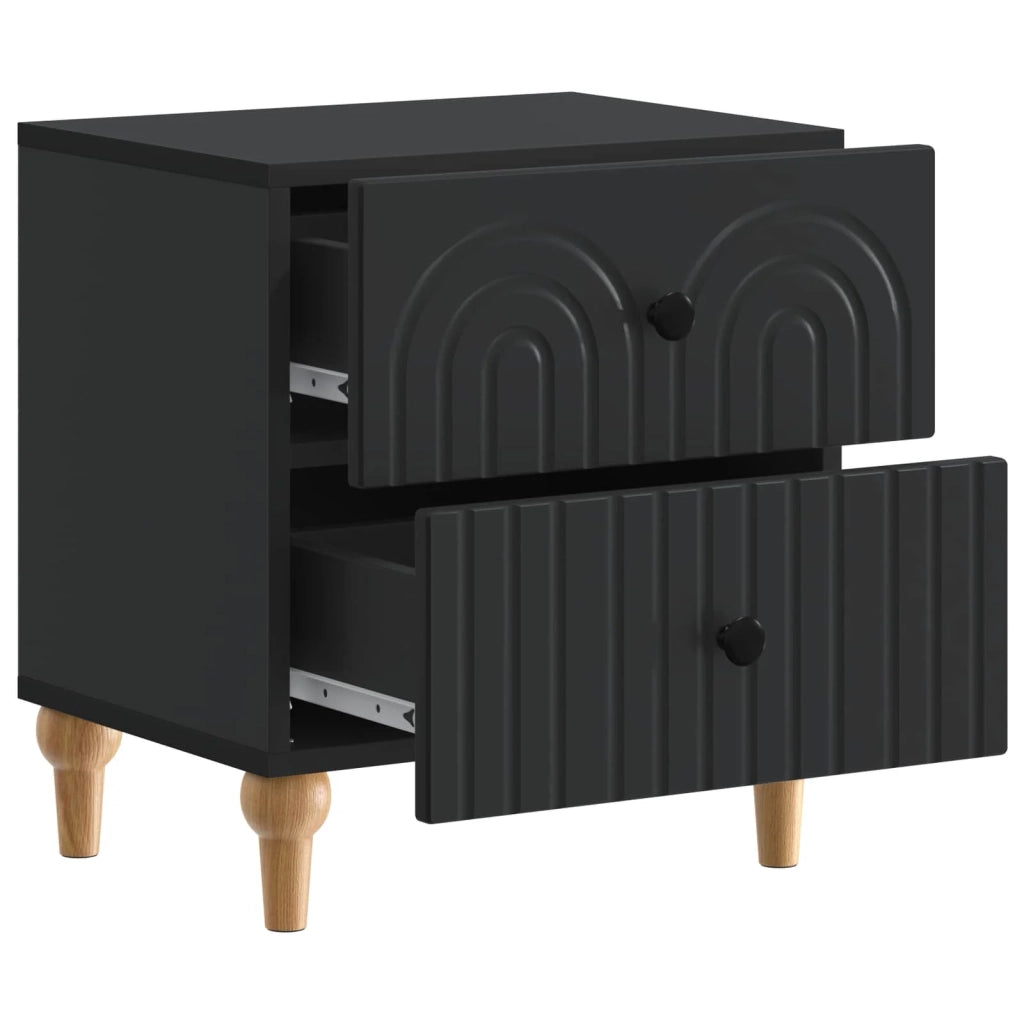 Comodino | Armadio da Notte | Mobiletto da notte Nero 43 x 34,5 x 48 cm Legno ingegnerizzato