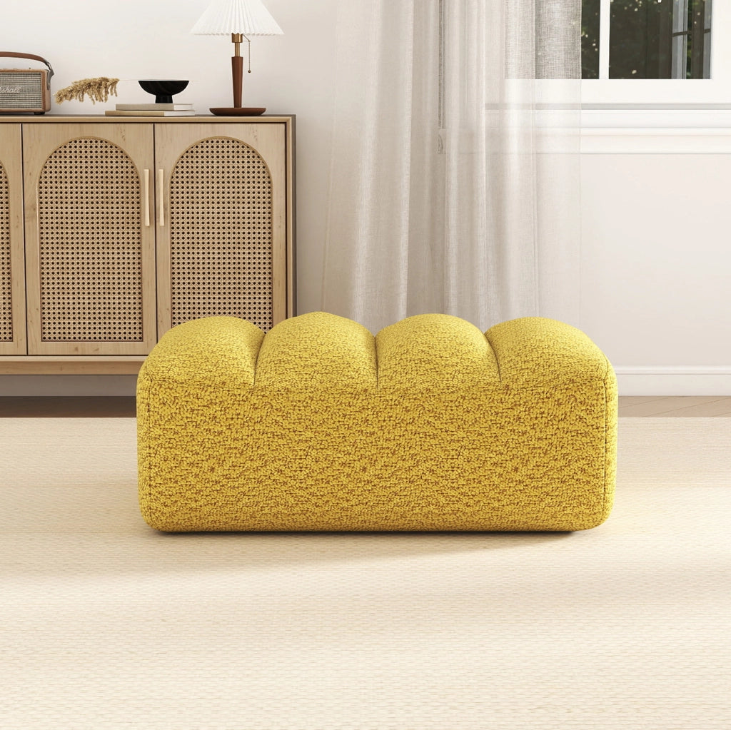 Divano modulare senza struttura con pouf giallo