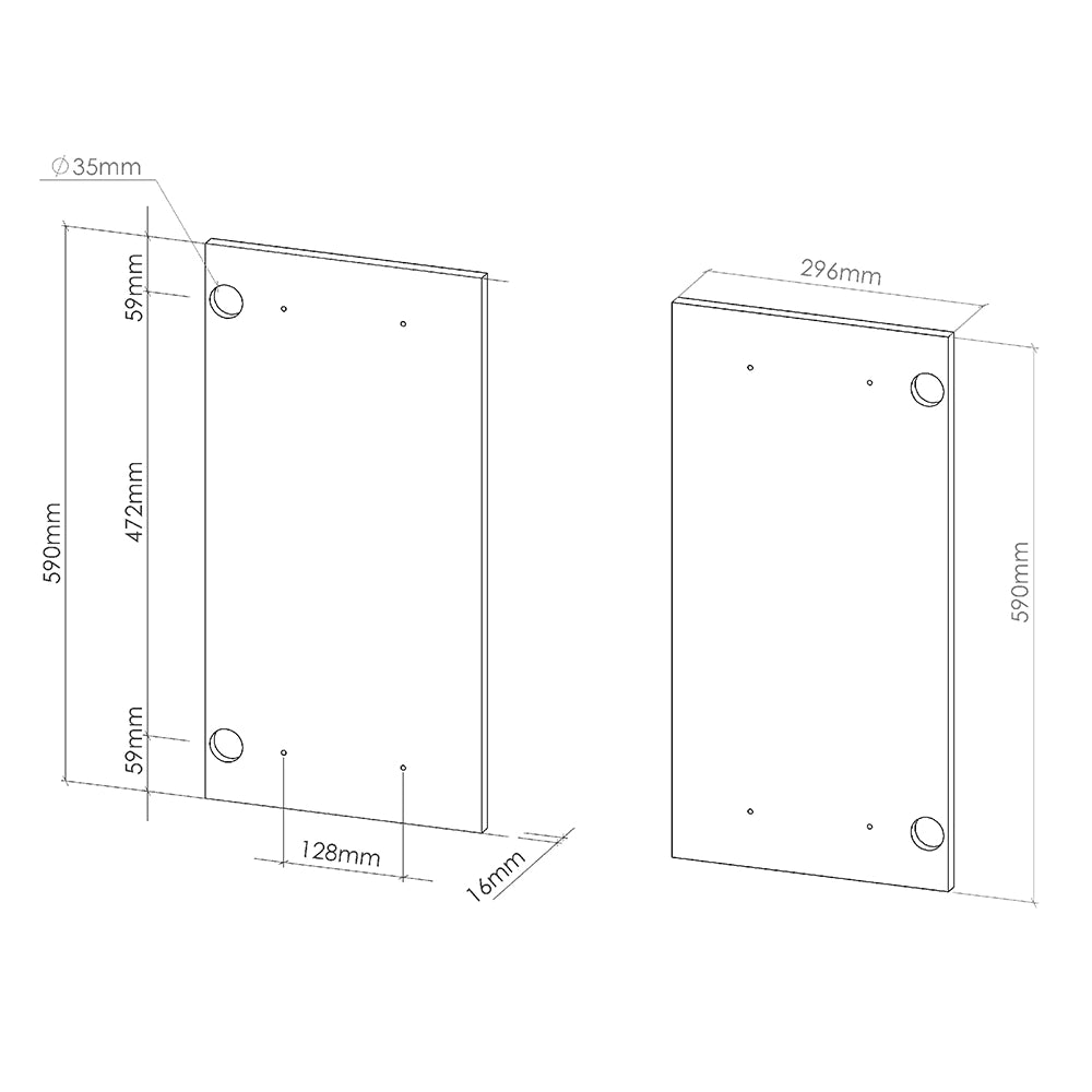 Vicco Frontale cucina Nero lucido 59.2 x 59 cm frontale del mobile per pensile